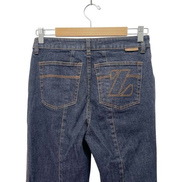 Zimmermann Concert Stiletto Jeans Women’s Size 28 Dark Denim Flare Leg Split Hem - Picture 6 of 16